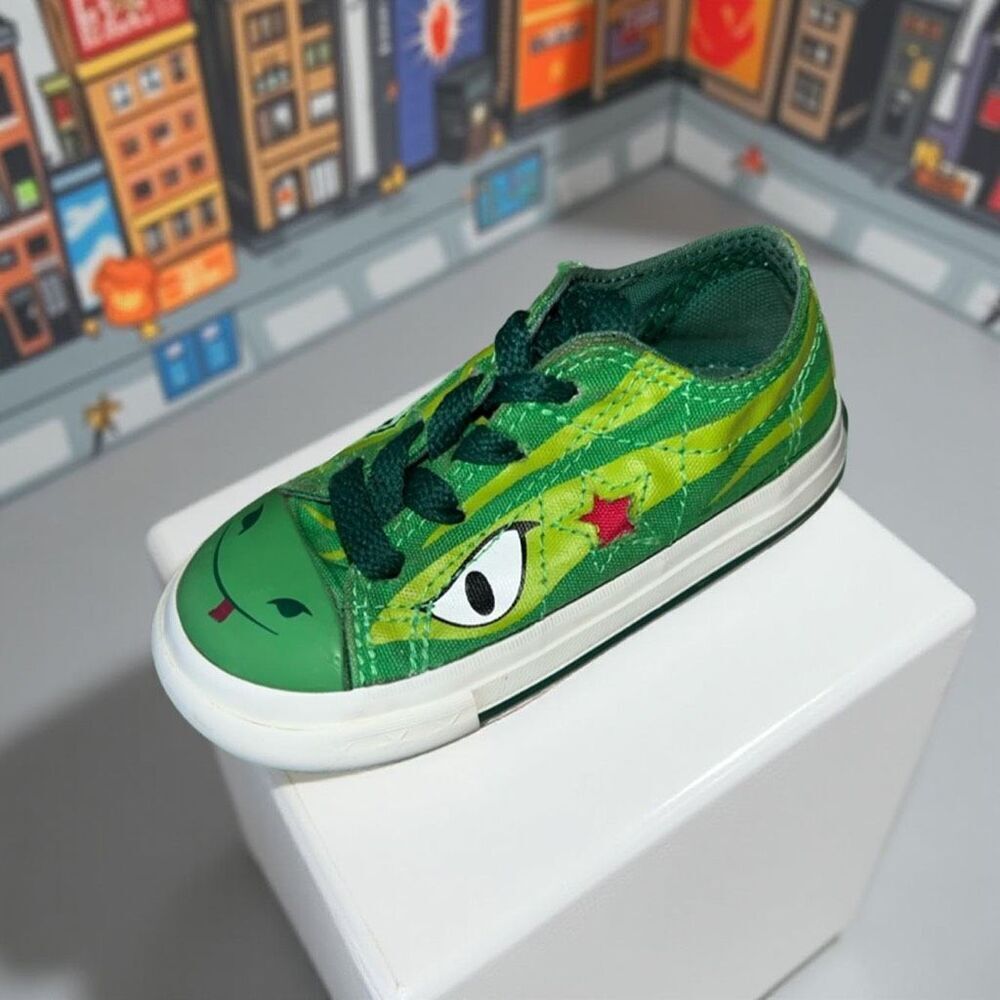 Baby Infant Green Canvas Converse One Star Snake Sneakers Size 6C